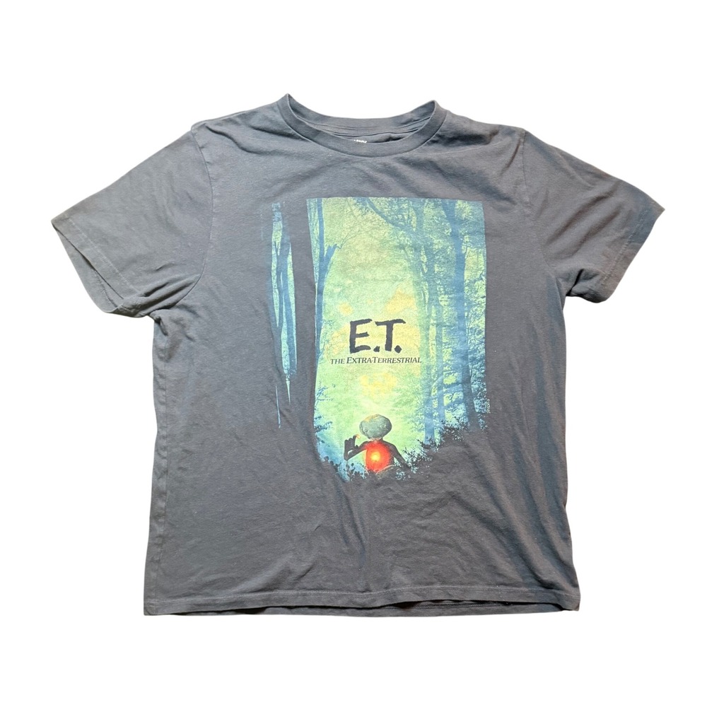 Old Navy E.T. The Extra-Terrestrial T-Shirt Mens L Gray Graphic Movie Tee Slv
